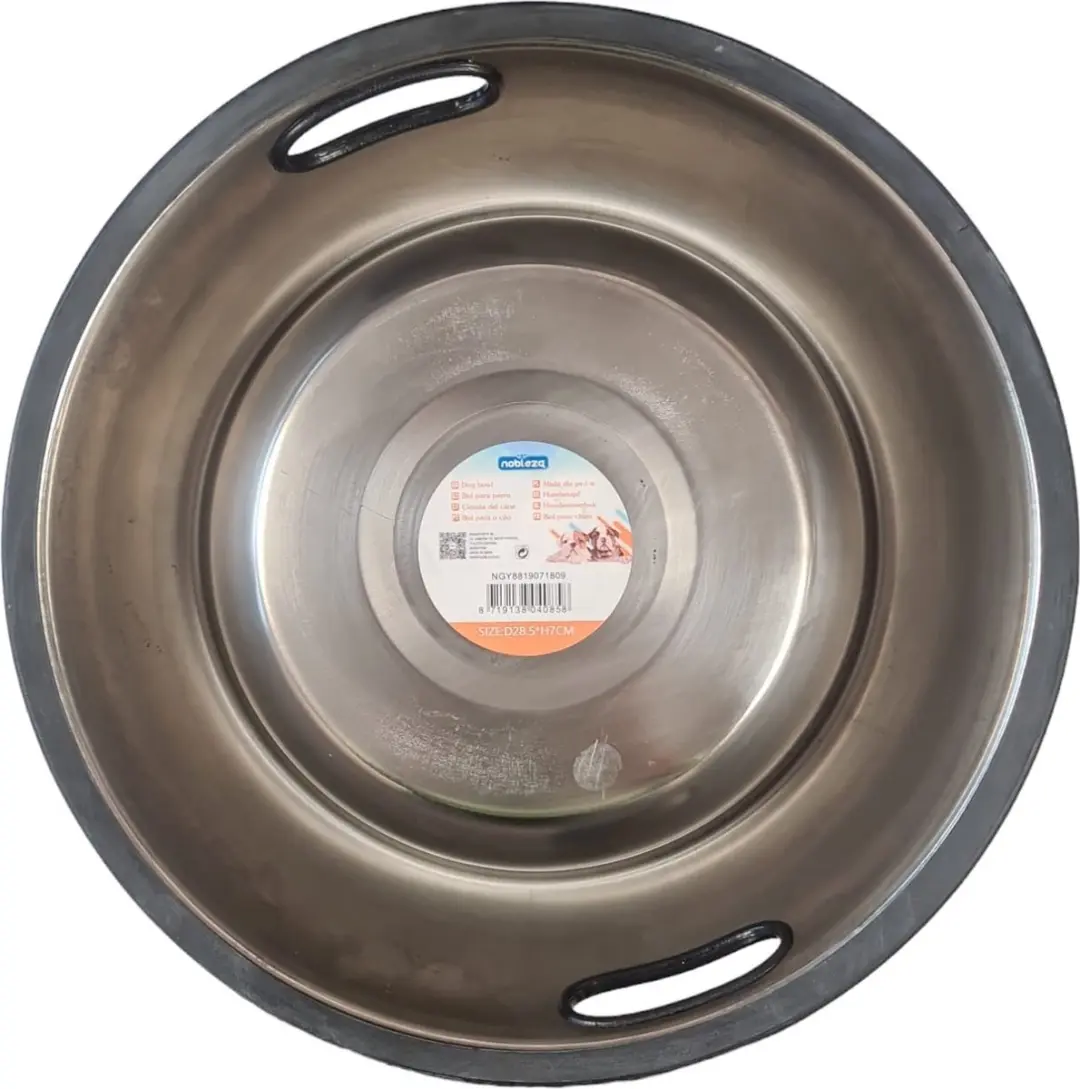 Nobleza Hondenvoerbak RVS - Maat S - Ø22,5cm - Zwart/Zilver