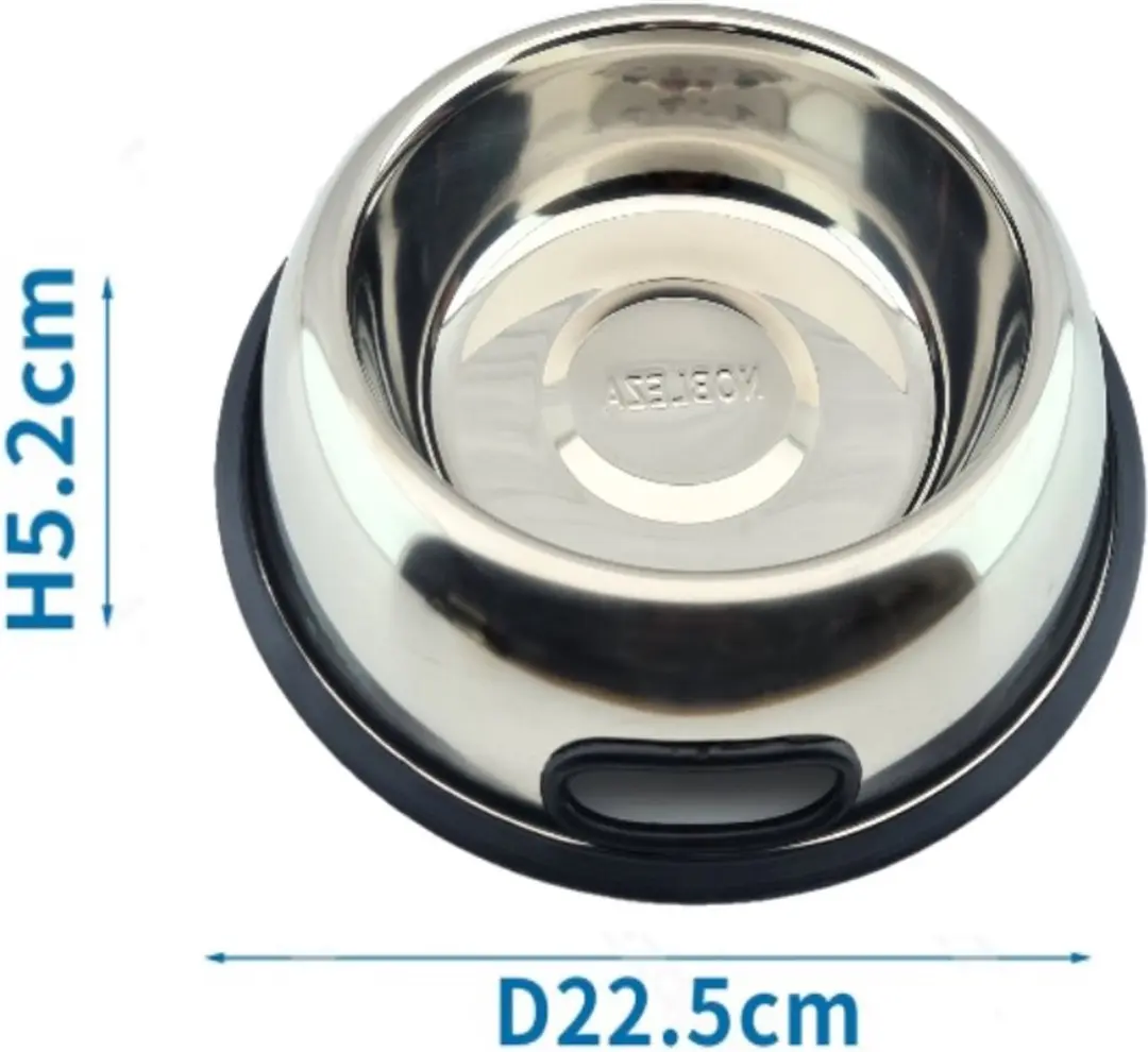 Nobleza Hondenvoerbak RVS - Maat S - Ø22,5cm - Zwart/Zilver