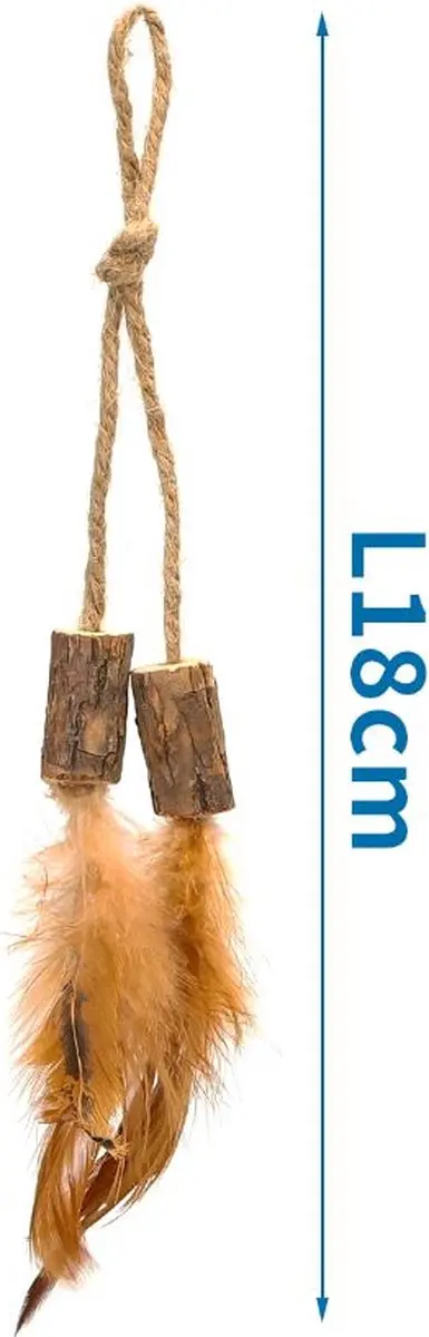 Nobleza Matatabi Kattenspeelgoed - Hout met veren - Bruin