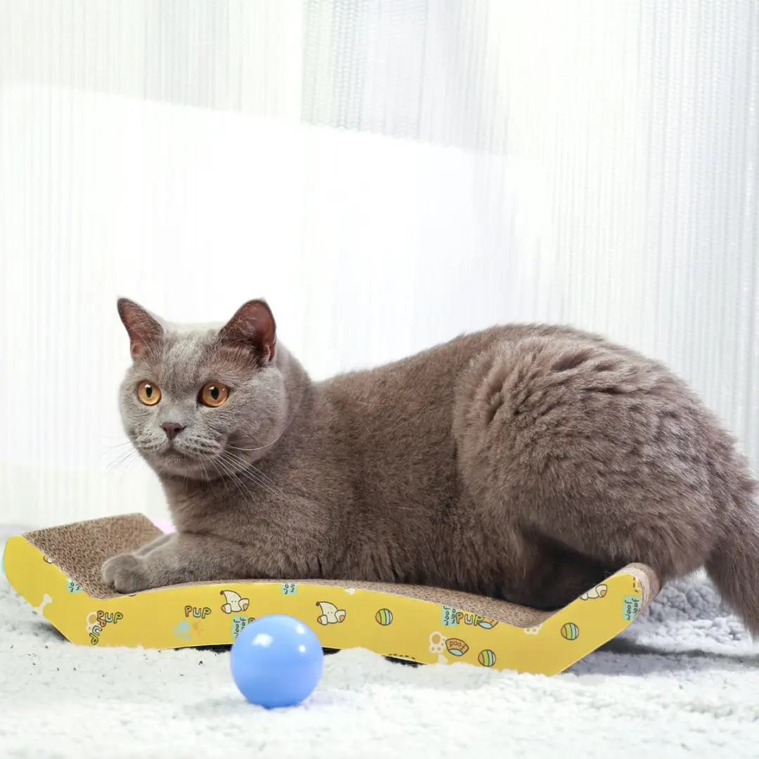 Nobleza Krabplank Kat - 2 Stuks - 44x22x12cm - Bruin/Geel