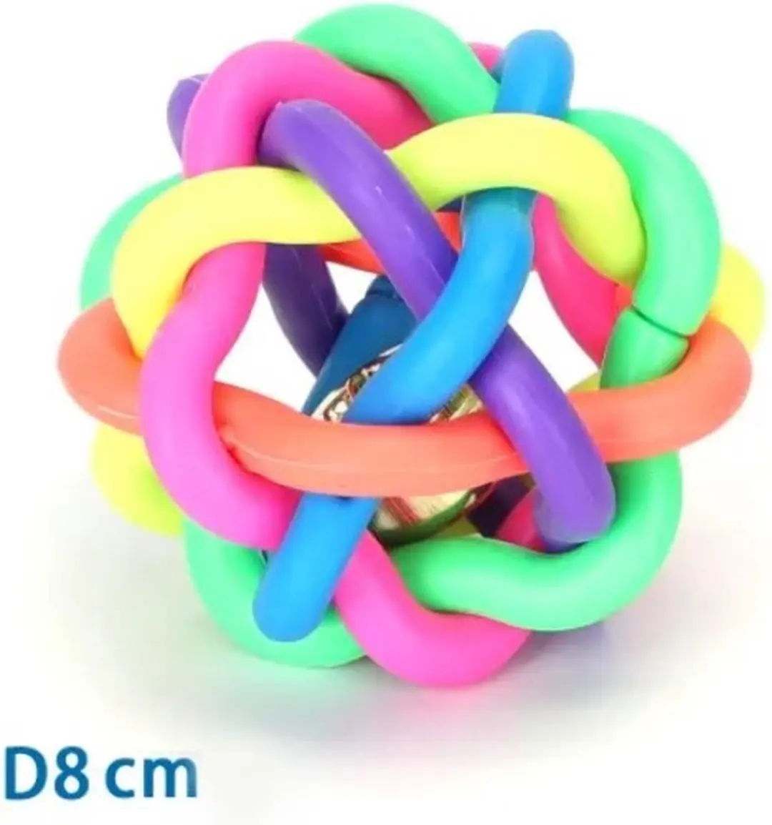 Nobleza Hondenbal met Bel - Rubberen Speelbal Ø8cm - Regenboog