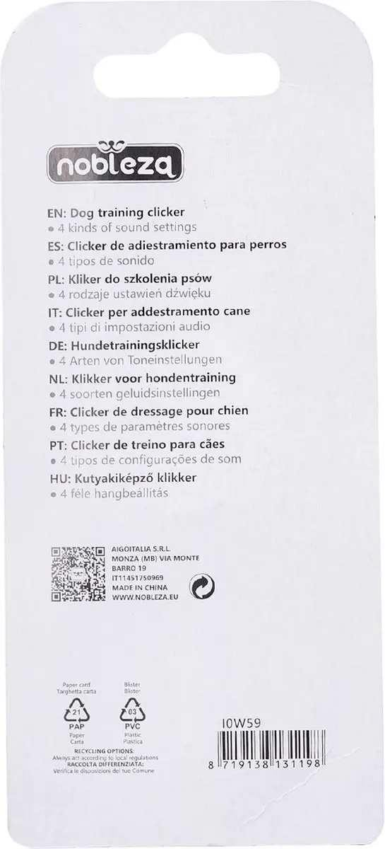 Nobleza Clicker Hondentraining - 4 Tonen - Zwart
