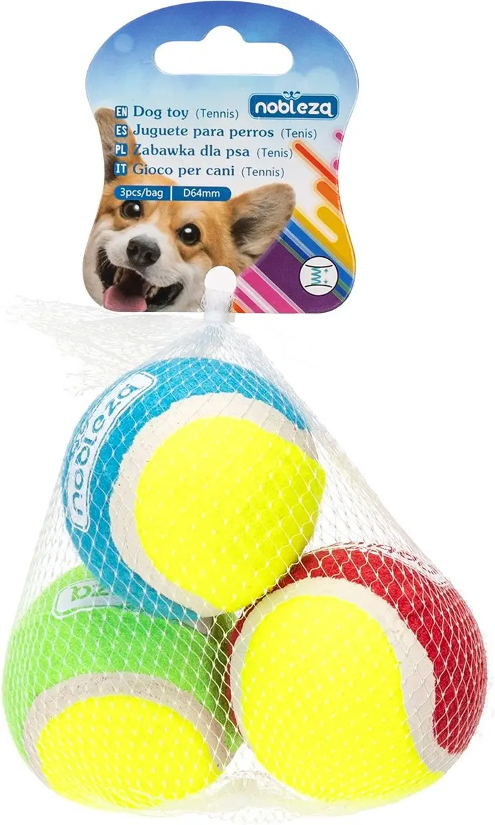 Nobleza Tennisballen Honden - 6,4 cm - 3 Stuks