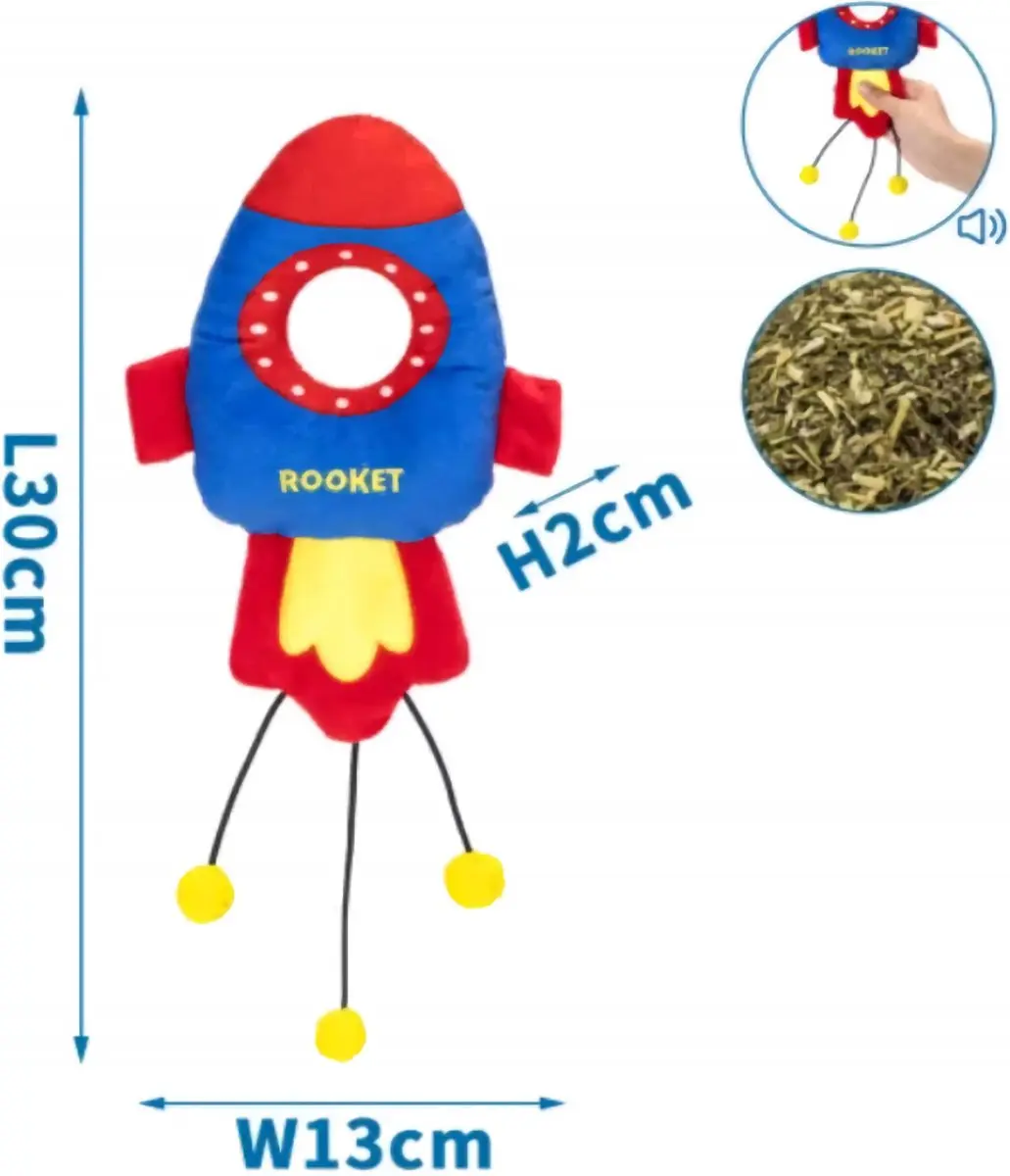 Nobleza Kattenspeeltje Catnip - 30cm - Blauw/Rood/Geel