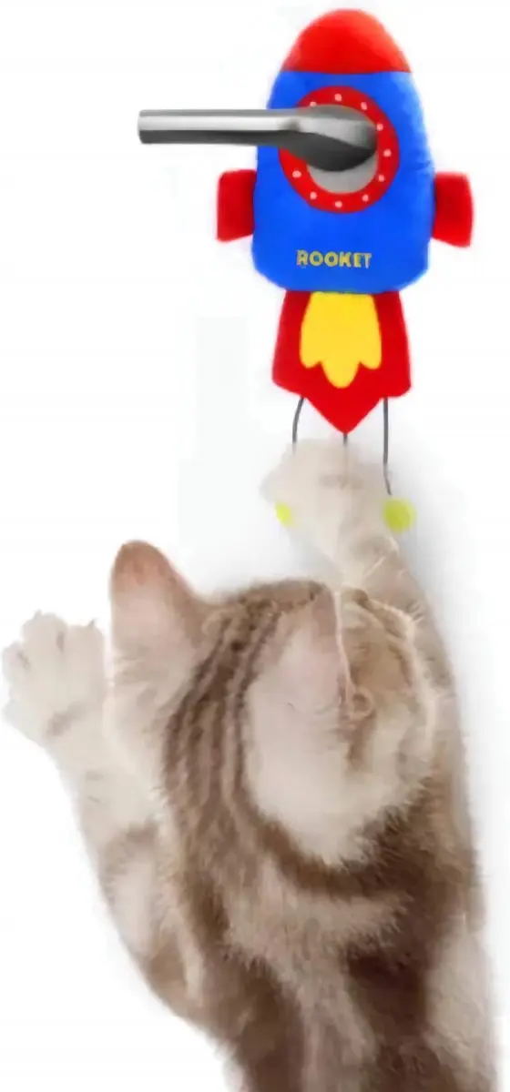 Nobleza Kattenspeeltje Catnip - 30cm - Blauw/Rood/Geel