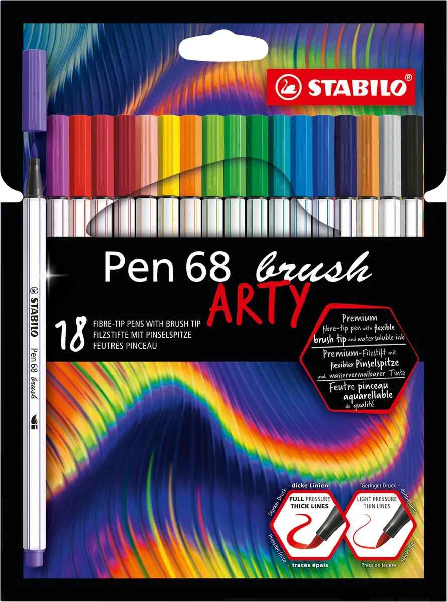 STABILO Pen 68 Premium Brush Viltstift
