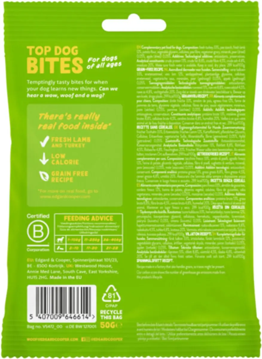 Edgard & Cooper Lam Bites Hondensnacks 200g - 4 Stuks