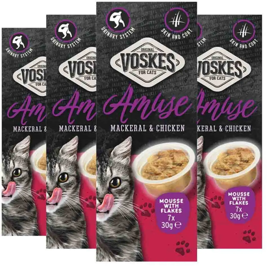 Voskes Kattensnack Mousse Makreel & Kip