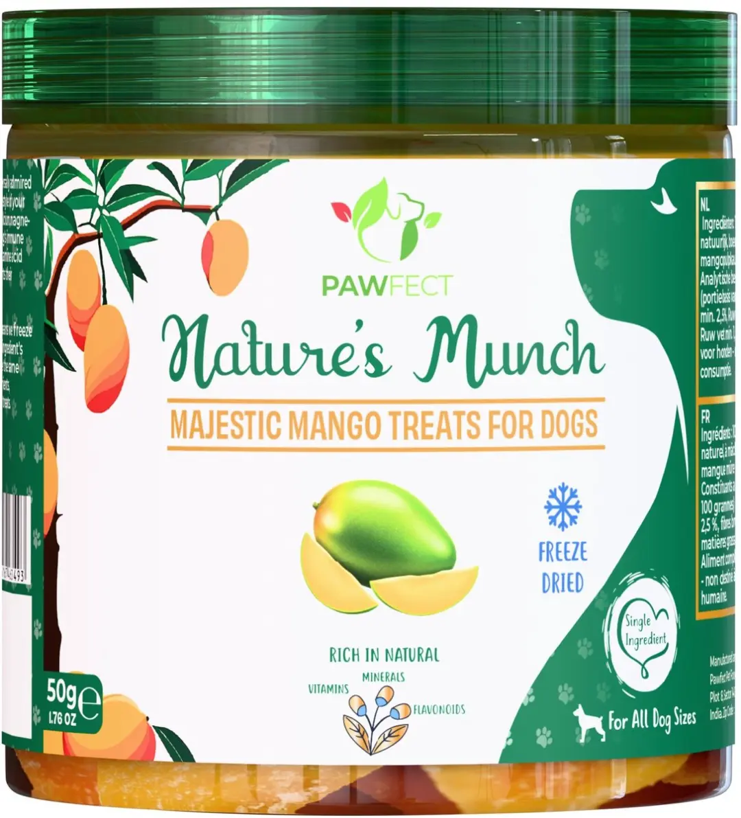 Pawfect hondensnacks Mango 50 gr.