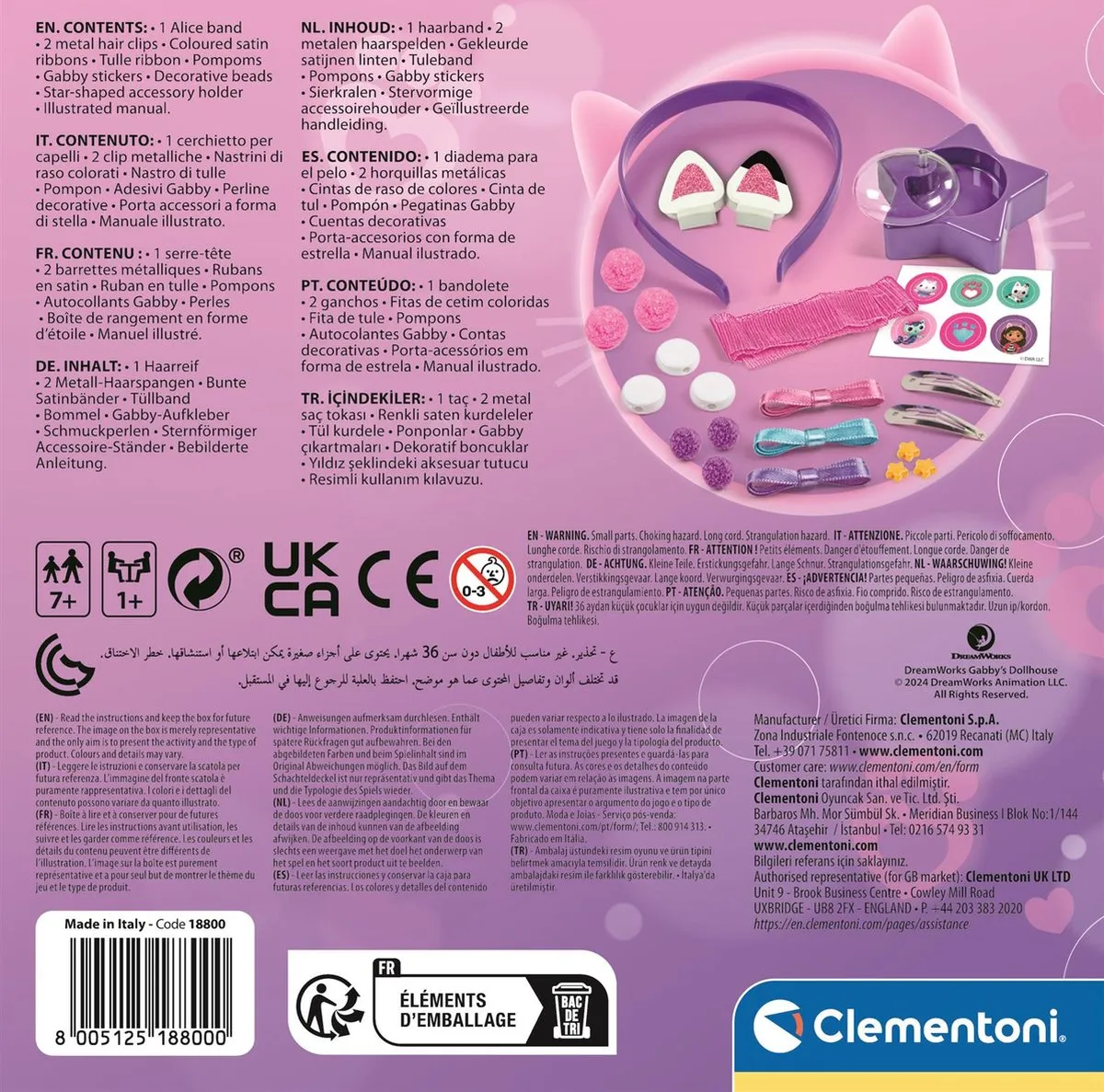 Clementoni Gabby's Dollhouse Creatieve Haaraccessoires Set - Multicolor
