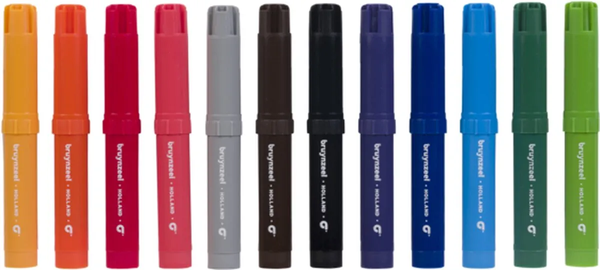 BRUYNZEEL Kids Big Point Viltstiften - 12 Stuks Assorti