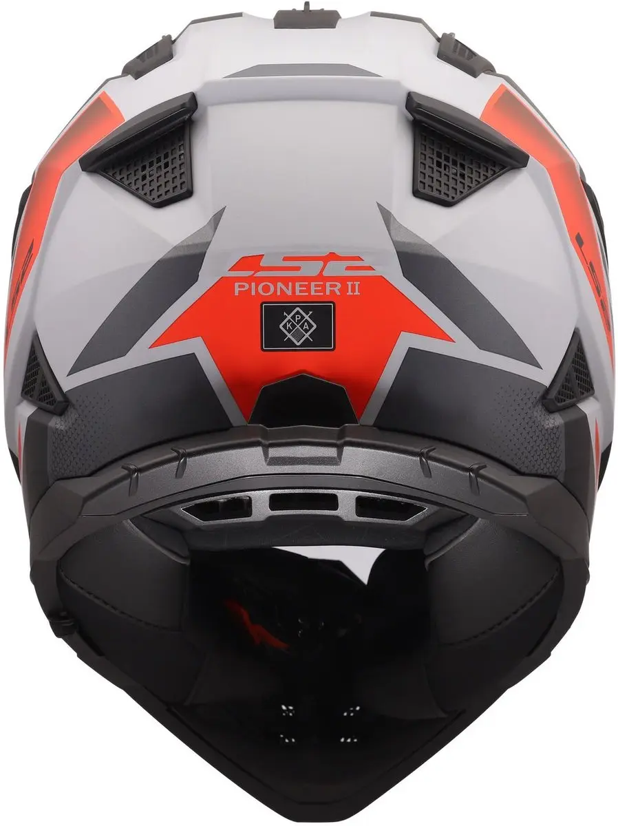 LS2 Pioneer II Block MX702 Helm - Grijs/Rood M