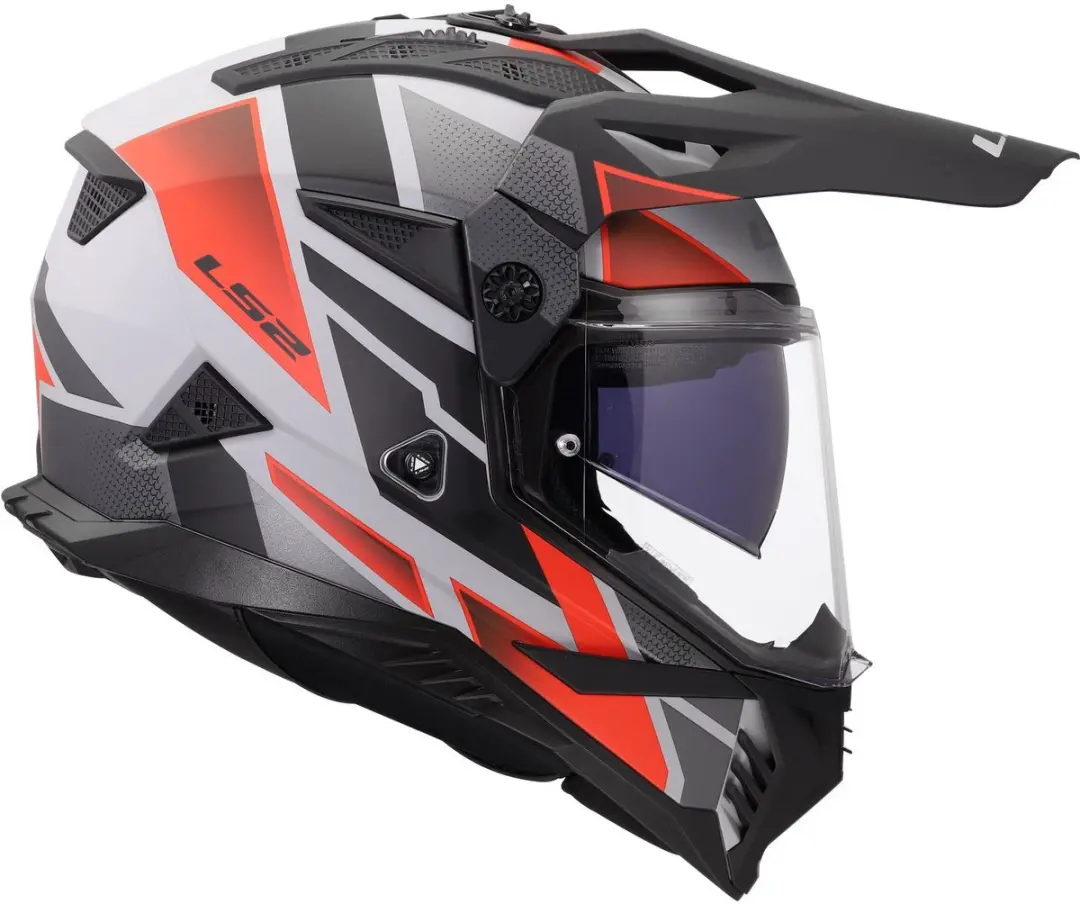 LS2 Pioneer II Block MX702 Helm - Grijs/Rood M