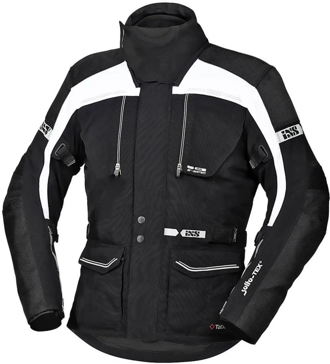 IXS Tour Traveller-ST Zwart Wit Textiele Motorjas