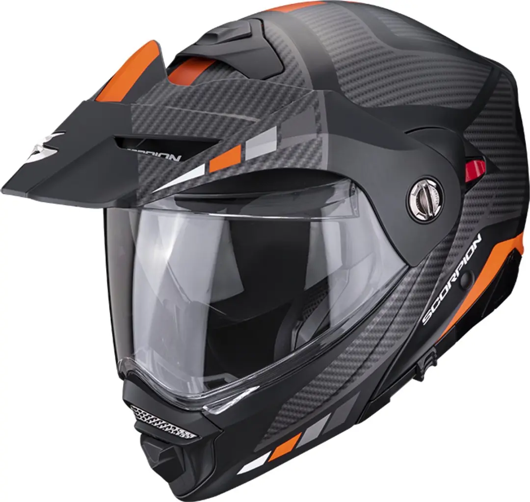 Scorpion ADX-2 Camino Mat Zwart-Silver-Oranje Adventure Helm