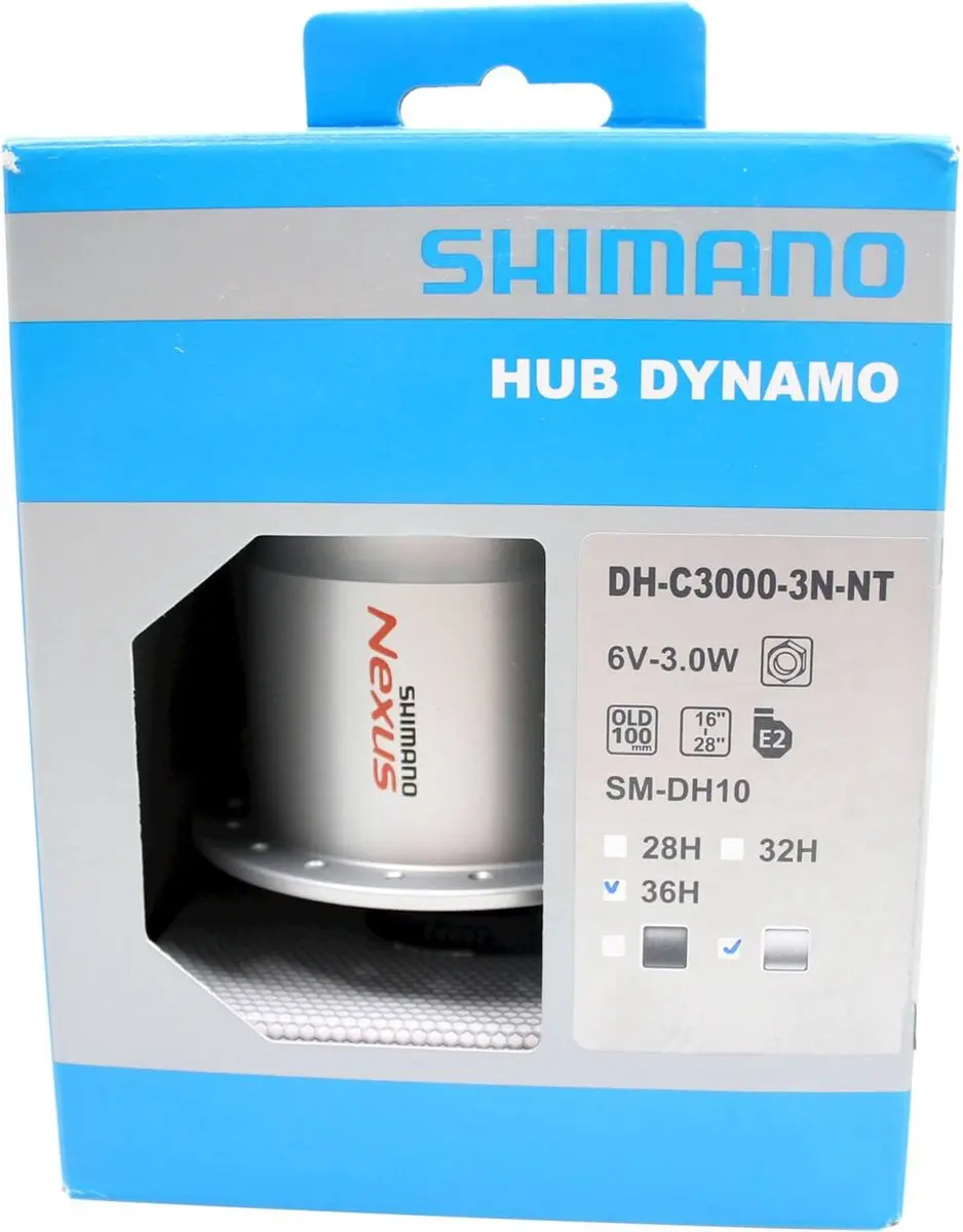 Shimano DH-C3000-3N Naafdynamo 3W - 36 Tanden - Zilver - afbeelding 3 van 6