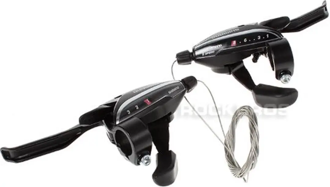 Shimano ST-EF500 Rem-schakelverstellerset 3x8s - 4-vingers V-brake - Zwart
