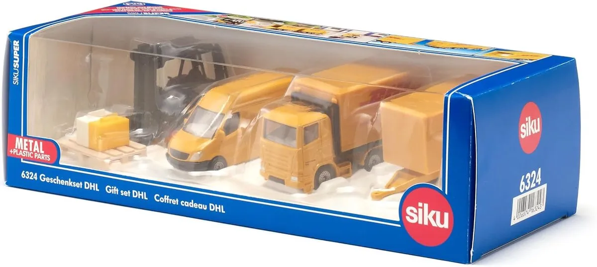 SIKU 6324 DHL Logistieke Set - 4-delig Geel
