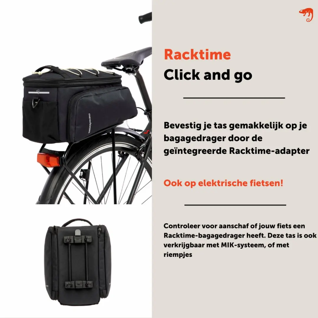 New Looxs Sports Trunkbag Racktime Fietstas - 31L - Zwart