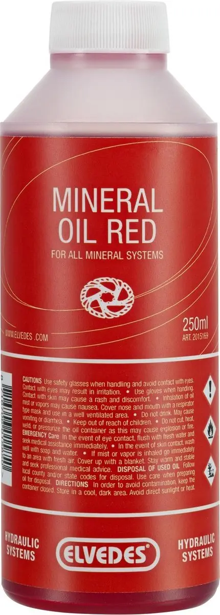 Elvedes Minerale Olie Hydraulische Schijfremmen 250ml - Rood