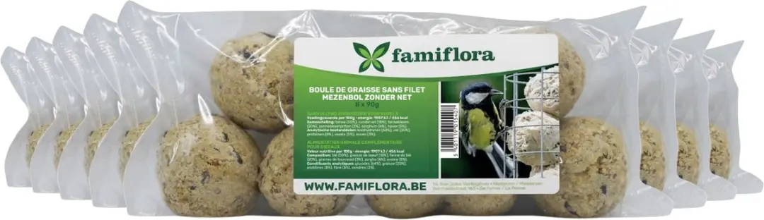Famiflora Set van 64 mezenbollen zonder netje