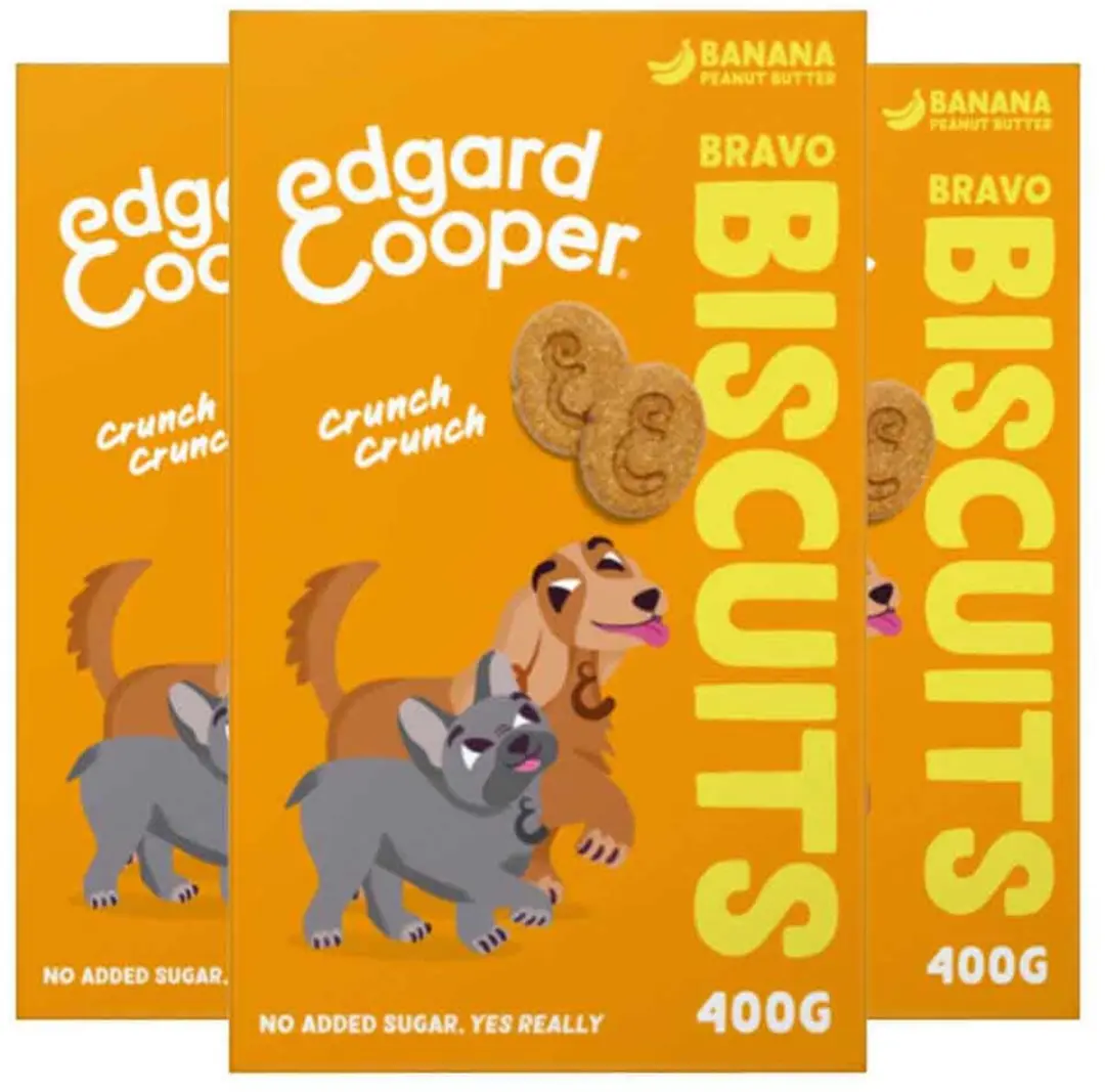 3x Edgard & Cooper Adult Biscuit Banaan & Pinda 400 gr
