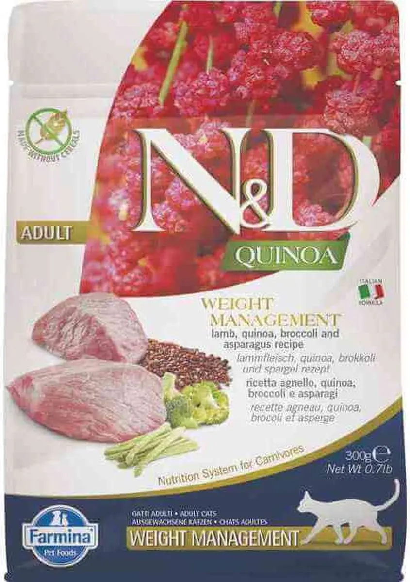 N&D Quinoa Weight Management Adult Kattenvoer Lam 1,5kg - afbeelding 5 van 5