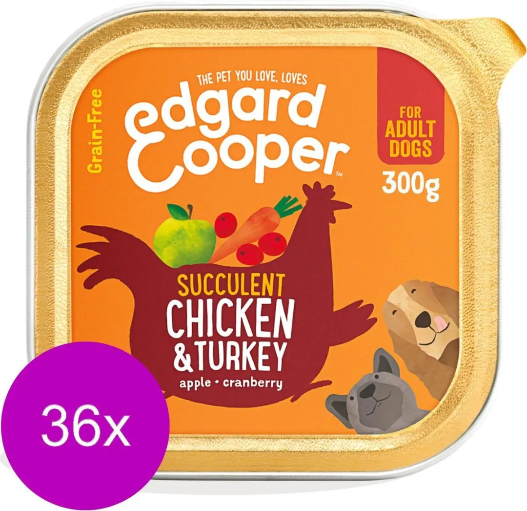36x Edgard & Cooper Kuipje Honden Natvoer Kip