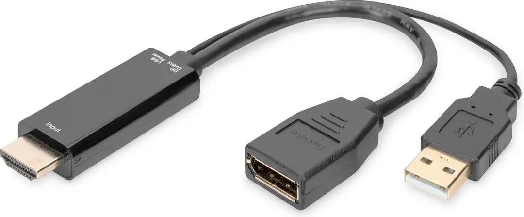 Digitus AK-330101-002-S HDMI-kabel DisplayPort/HDMI/USB