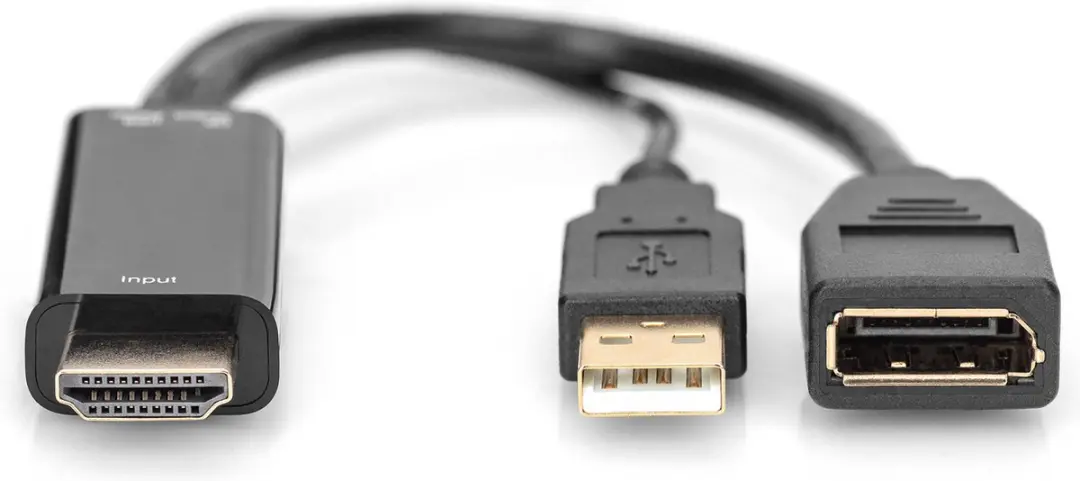 Digitus AK-330101-002-S HDMI-kabel DisplayPort/HDMI/USB - Zwart
