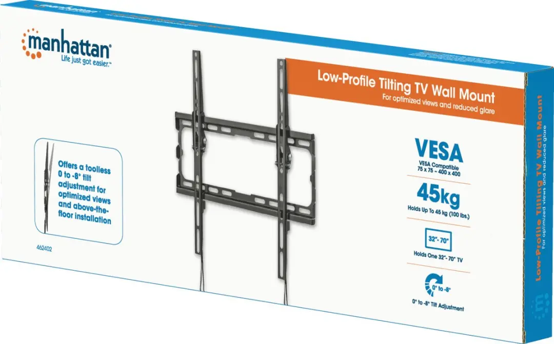 Manhattan 462402 TV-Bevestiging 70" - Zwart - afbeelding 2 van 6