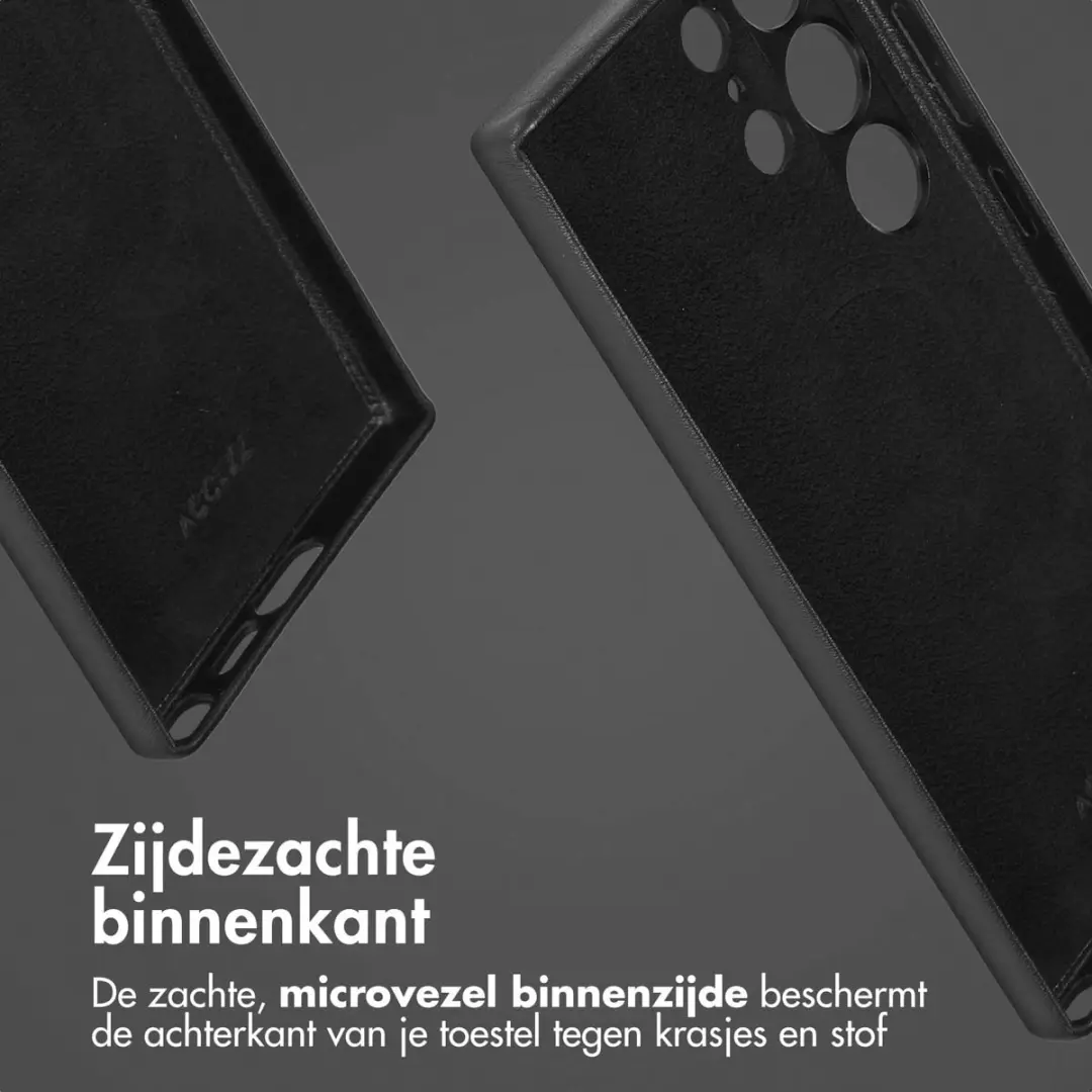 Accezz Hoesje Samsung Galaxy S24 Ultra Magnetisch Leder - Black