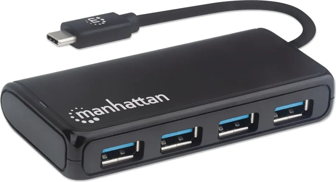Manhattan 164924 USB 3.2 Hub 4-Poorts - Zwart - afbeelding 6 van 6