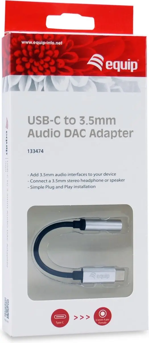 Equip 133474 USB-C Kabel 0,15m - Zwart/Zilver - afbeelding 4 van 4