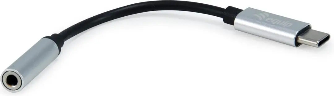 Equip 133474 mobiele telefoonkabel Zwart, Zilver 0,15 meter USB-C 3,5 mm