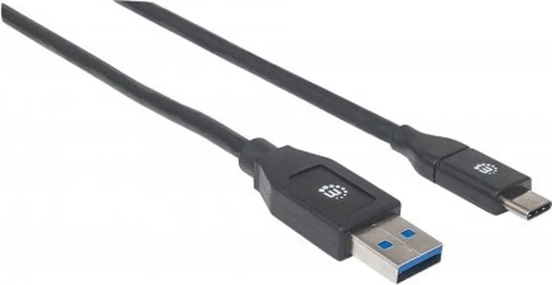 Manhattan 354974 USB-C naar USB-A Kabel 2m - 5Gbps - Zwart