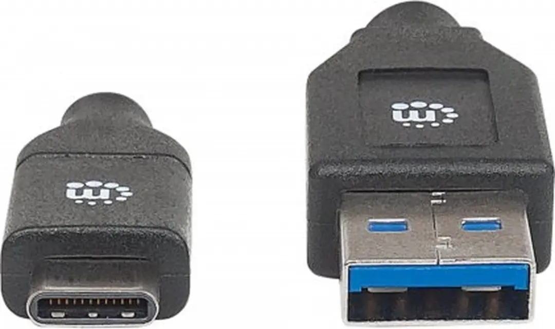 Manhattan 354974 USB-C naar USB-A Kabel 2m - 5Gbps - Zwart