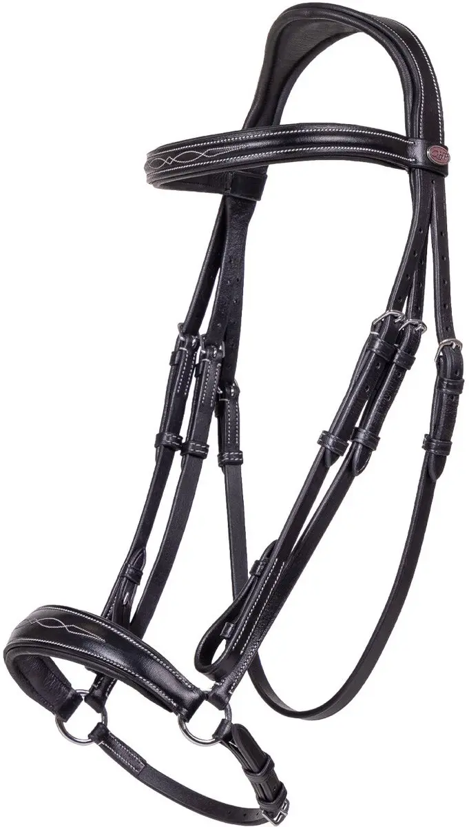 QHP HOOFDSTEL LUXE LAGE NEUSRIEM Zwart