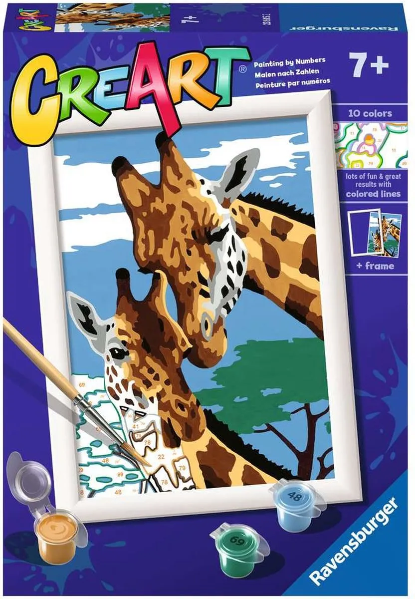 Ravensburger CreArt Cute Giraffes Schilderen op nummer - Multicolor