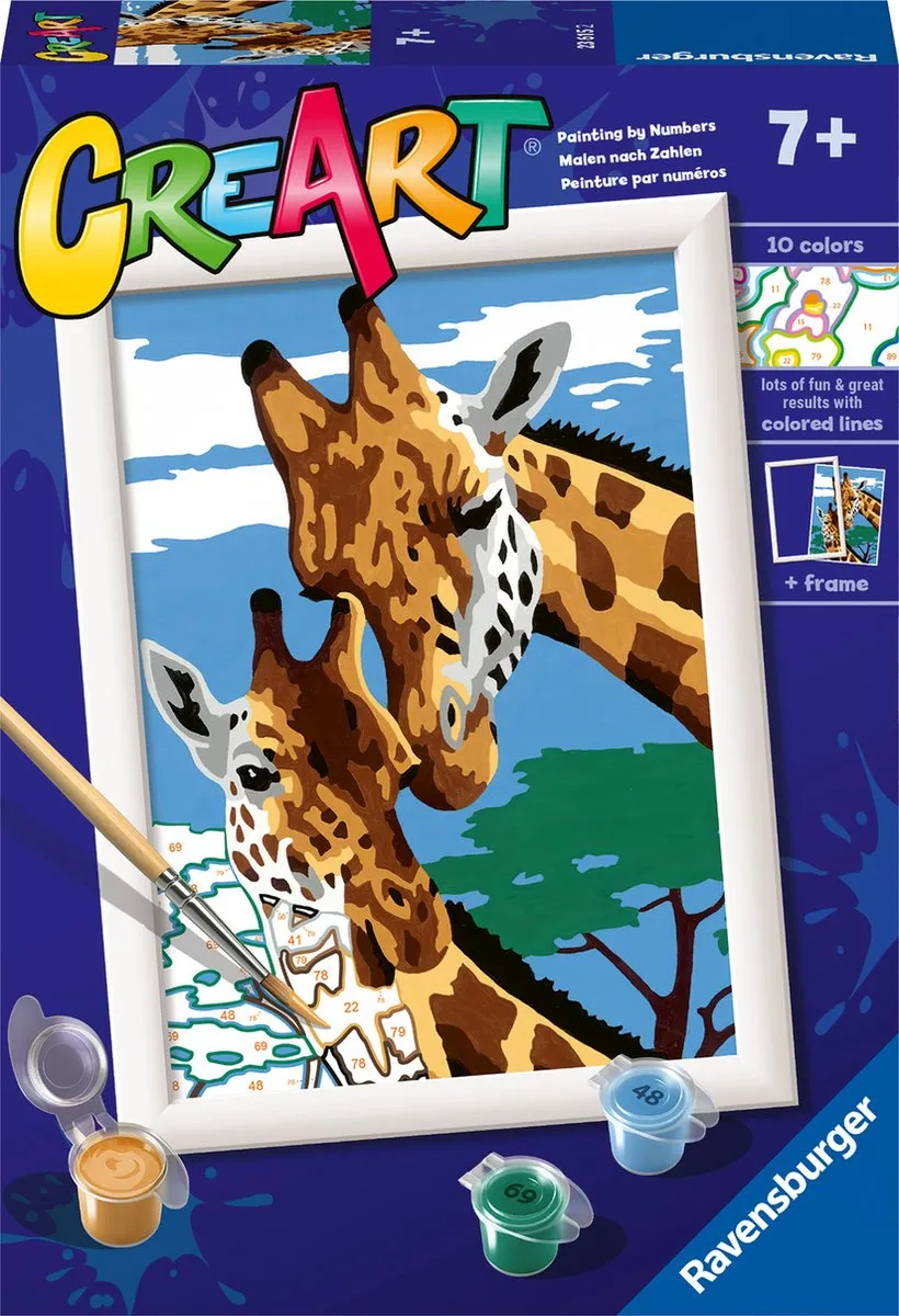 Ravensburger CreArt Cute Giraffes Schilderen op nummer - Multicolor