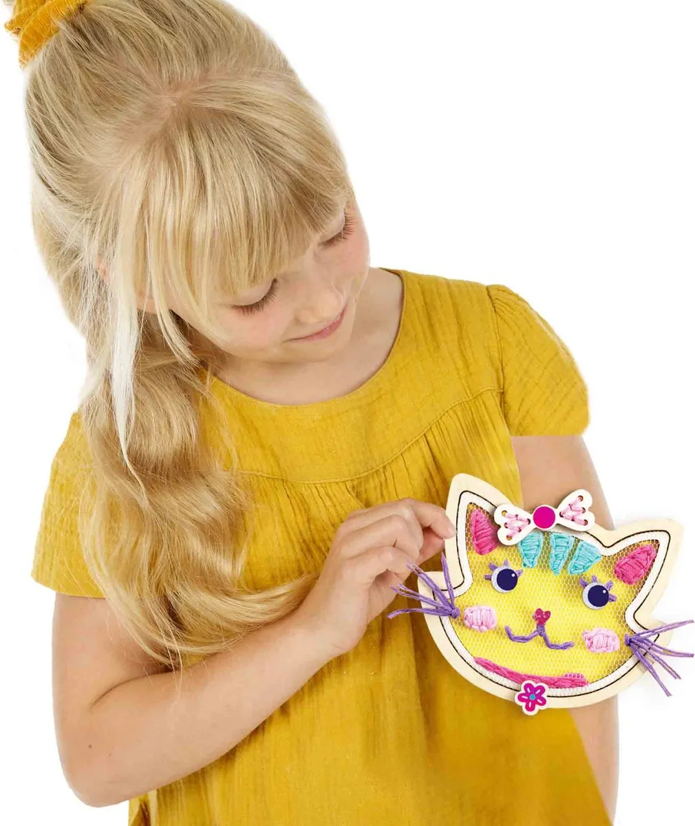 SES Creative Hobby Pink Borduren Katten Knutselset - 2 Stuks - afbeelding 6 van 6