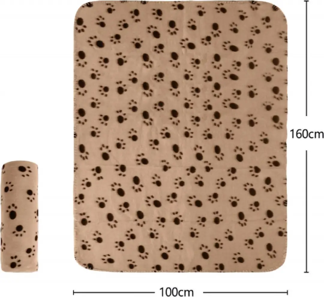 Nobleza Hondendeken L 100x160cm - Fleece - Beige