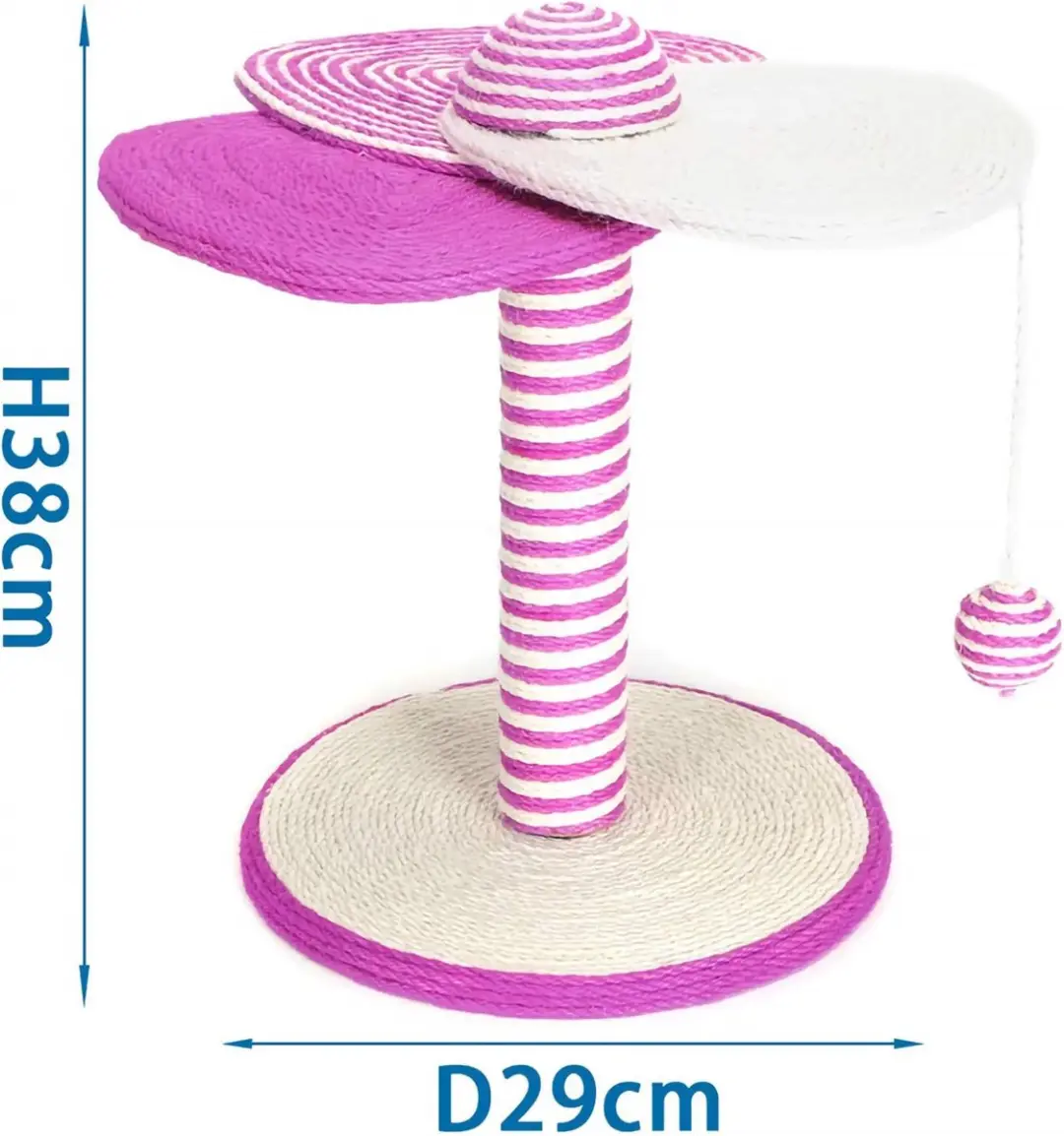 Nobleza Krabpaal Paars/Wit - 29x29x38cm