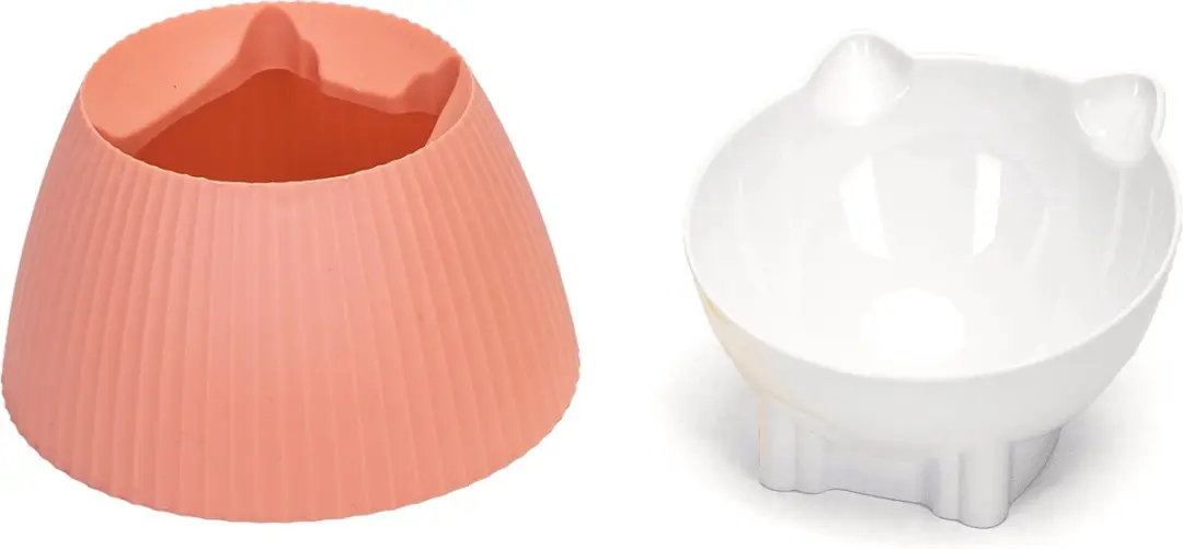 Nobleza Verhoogde Kattenvoerbak - Anti-Braak - Roze