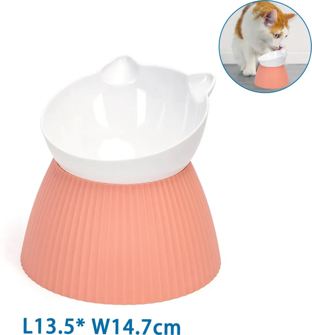 Nobleza Verhoogde Kattenvoerbak - Anti-Braak - Roze
