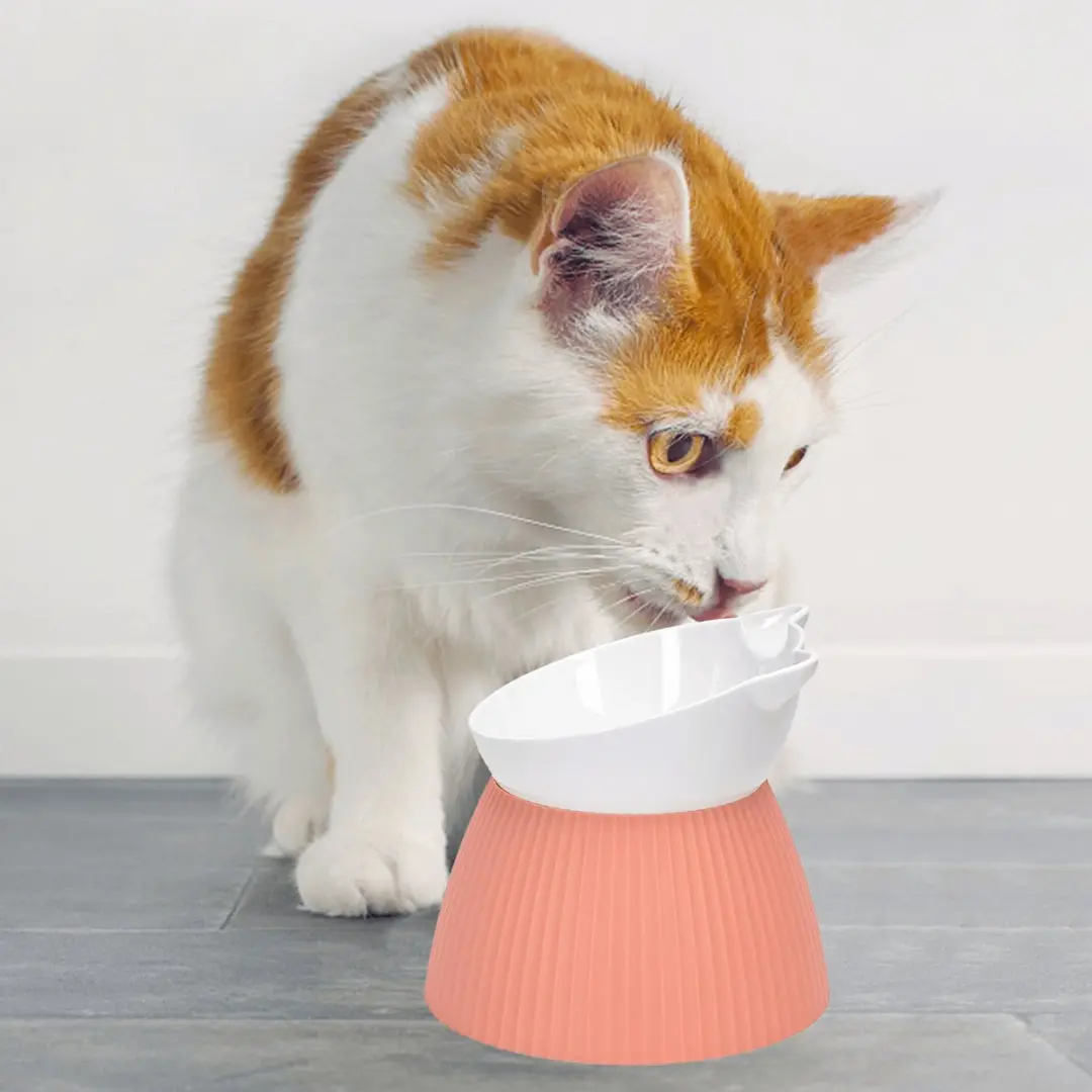 Nobleza Verhoogde Kattenvoerbak - Anti-Braak - Roze