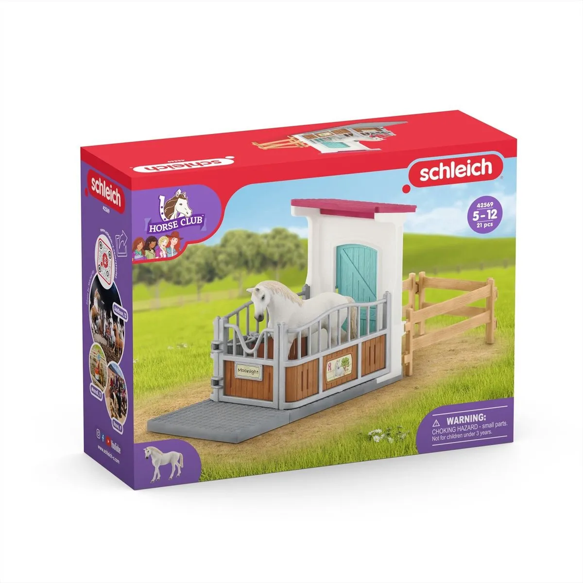 Schleich Horse Club Paardenbox Speelfigurenset 42569 - Multikleur