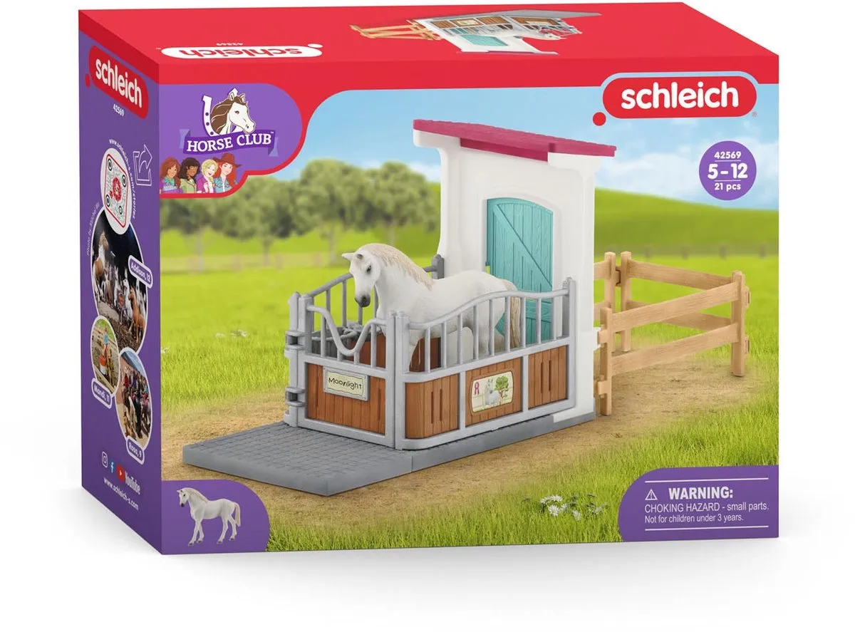 Schleich Horse Club Paardenbox Speelfigurenset 42569 - Multikleur