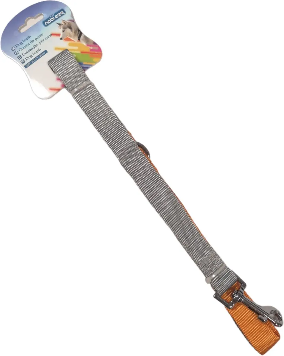 Nobleza Hondenriem 120cm - Grijs/ Oranje