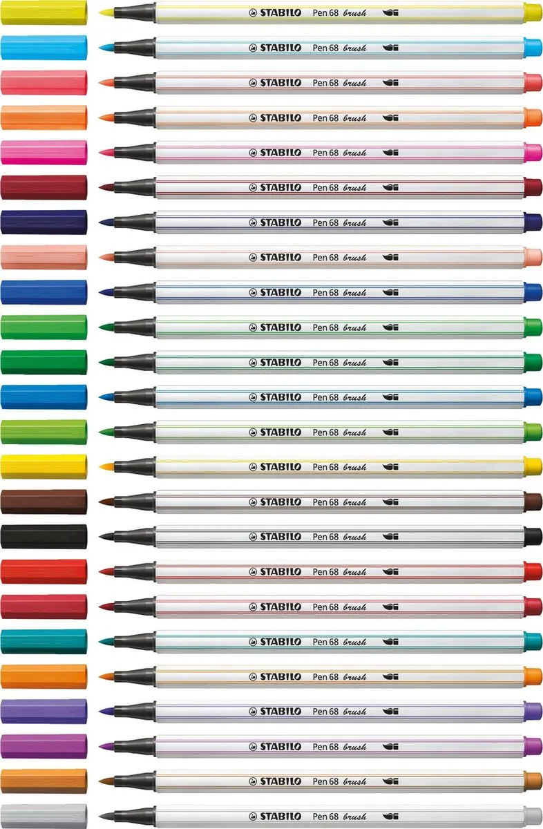STABILO Pen 68 Brush Viltstift Geel